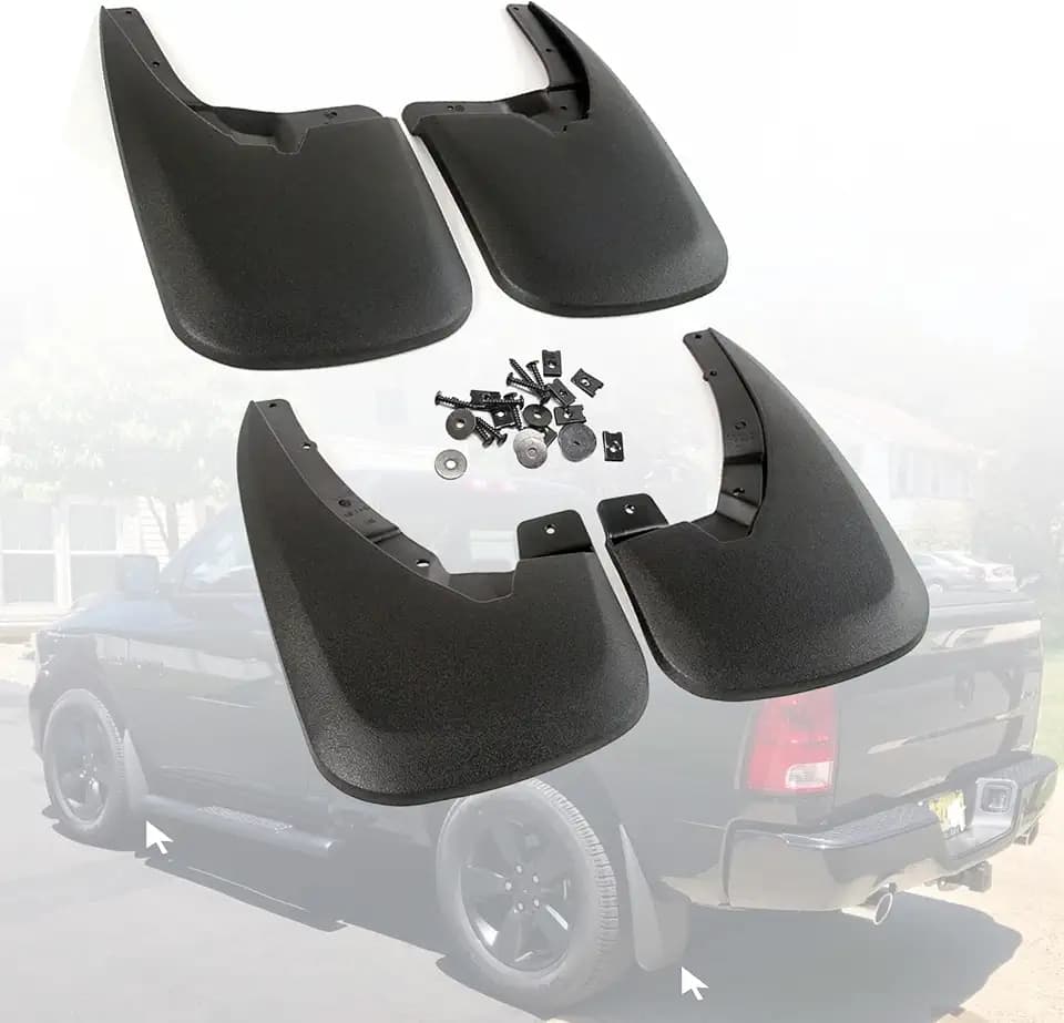 Mud Flaps for 2009-2024 Ram 1500 / (19-24) Ram 1500 Classic, 2010-2018 Ram 2500 3500 All Weather Mudflaps Splash Guards for Trucks/Only Fit No OEM Fender Flares' Model