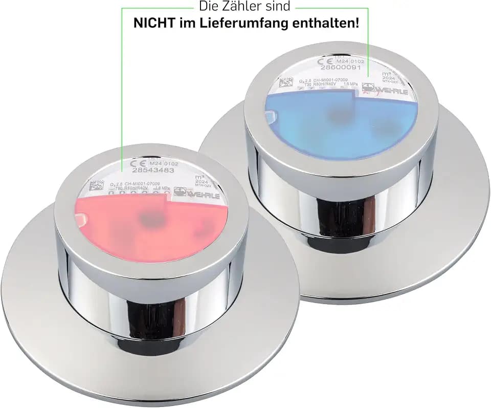 Set Chromabdeckungen für Messkapselwasserzähler Universal