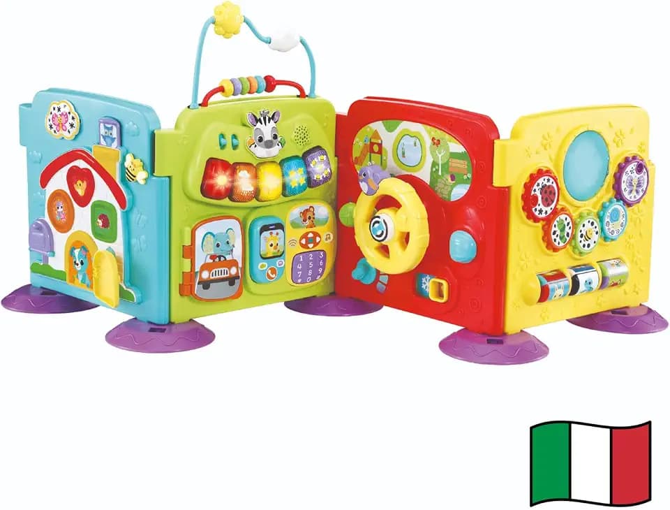 VTech Mein erstes Aktivitätszentrum, 3-in-1 Aktivitätszentrum mit 2 Liedern und 10 Melodien, Feinmotorikentwicklung, automatische Abschaltung, italienische Sprache, Batterien im Lieferumfang enthalten