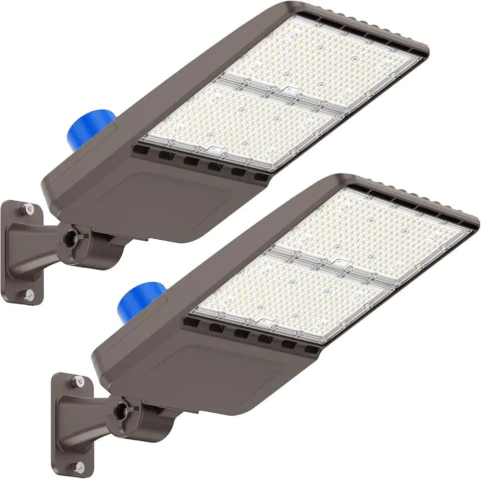 LED Parking Lot Light 400W, UL Listed 56,000LM 5000K Shoebox Light with Dusk to Dawn Photocell,Adjustable Arm Mount, IP66 Waterproof, Commercial LED Area Security for Parking Lot,Roadway,2PACK