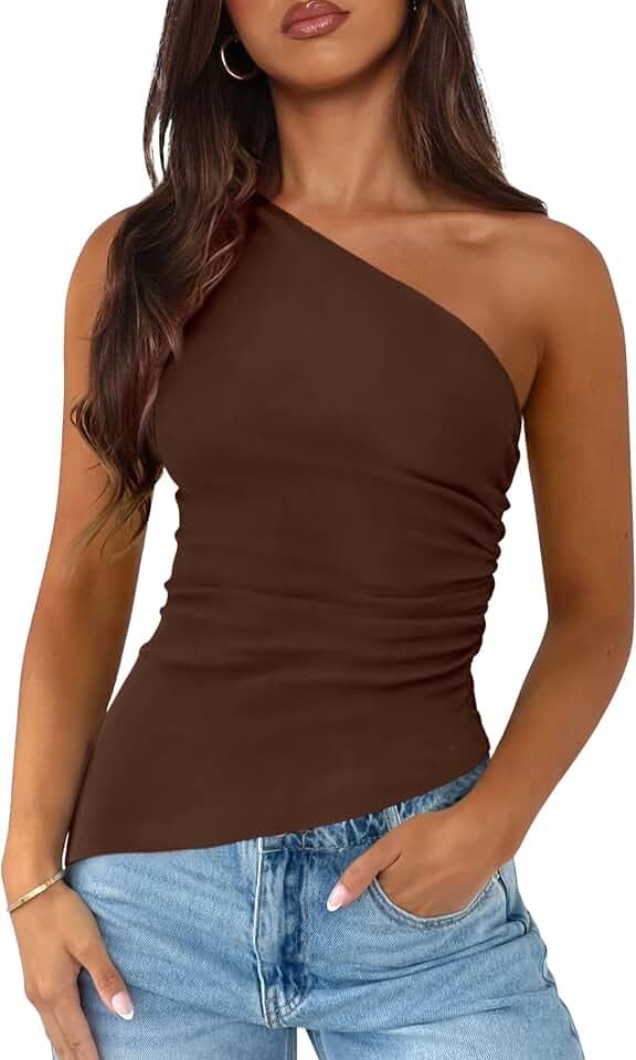 PRETTYGARDEN One Shoulder Summer Tops for Women