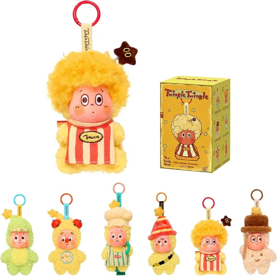 POP MART Twinkle Twinkle Be a Little Star Series - Plush Pendant Blind Box, Random Design Action Figures Collectible Toys Home Decorations, Holiday Birthday Gifts for Girls and Boys, Single Box