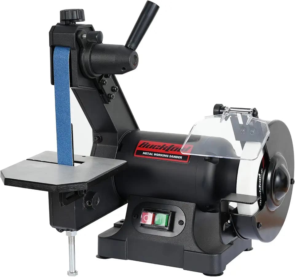 BUCKTOOL Bandschleifer und Schleifbock, 250W Kombischleifer, 150mm Scheibe