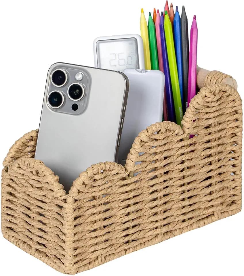 CubesLand Bedside Table Desk Organizer Caddy, Remote Pen&Pencil Holder Cup