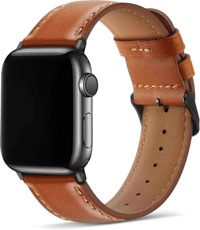 Tasikar Leather Bands Compatible with Apple Watch 49mm 46mm 45mm 44mm 42mm
