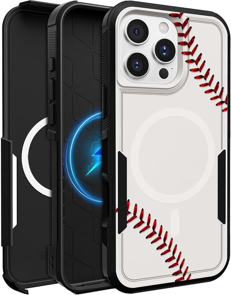 for iPhone 16 Pro Case Heavy Duty Protection, Baseball