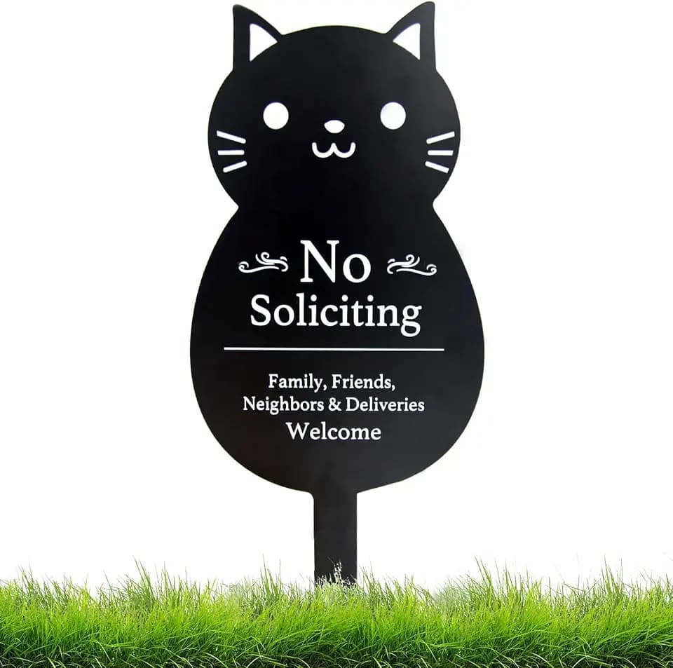No Soliciting Sign for House, Metal No Soliciting Yard Sign