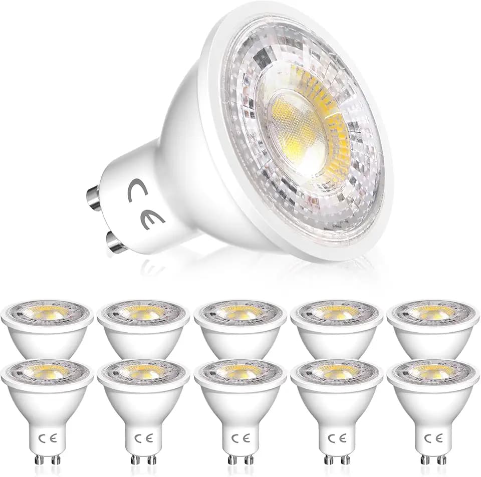 Bonlux GU10 LED Dimmbar Warmweiß 3000K, 5W LED Leuchtmittel GU10, Ersetzt 50W Halognlampe, 220V-240V 38°Grad Abstrahlwinkel LED Reflektor GU10-10 Stück