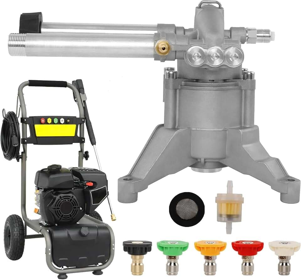 Pressure Washer Pump with 5 Nozzle Fits for SRMW22G26-EZ 2.2G24, 2.2 2.5 GPM 2600-3000 PSI 7/8" Shaft Vertical for TroyBilt, Karcher, Craftsman, Generac for Most 4-7 HP Engines