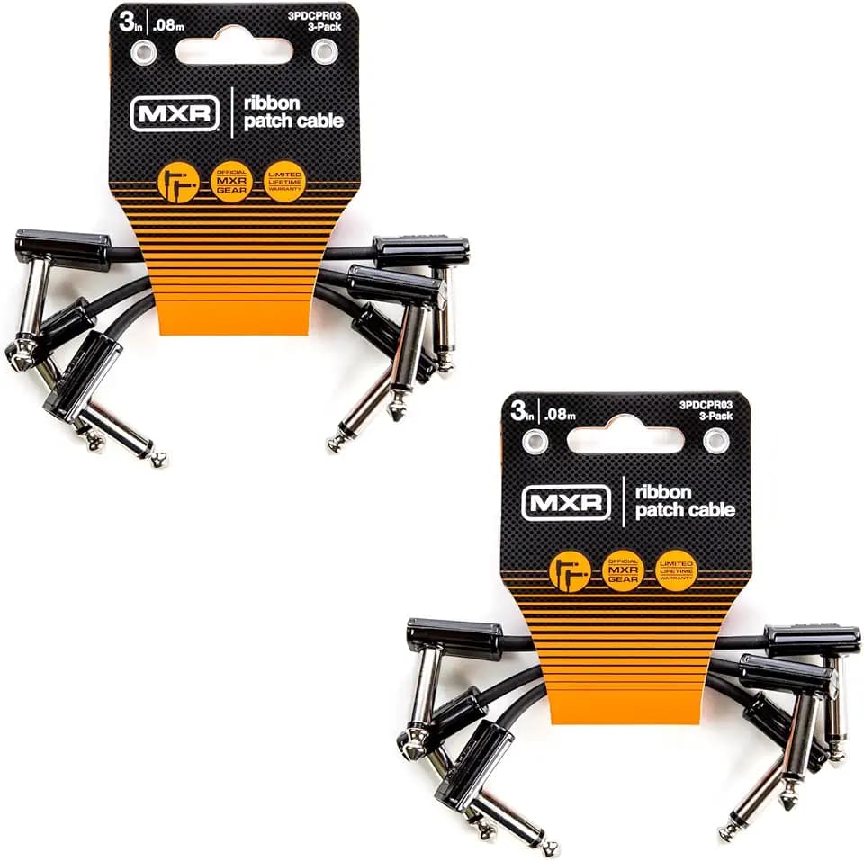 MXR DCPR03 3 Inch Flat Ribbon Patch Cables - 6 Pack