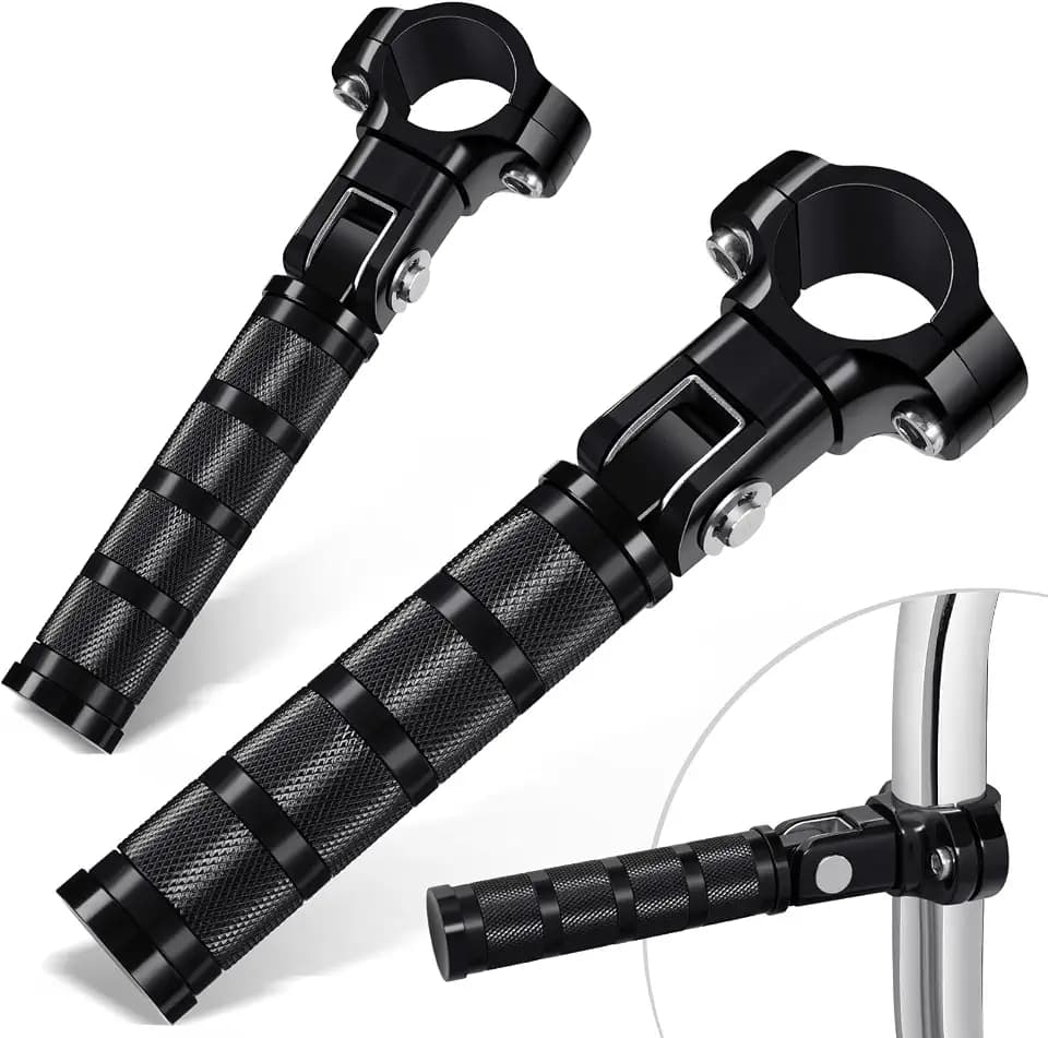 Benlari Highway Footpegs CNC Motorcycle Foot Pegs Stainless Steel 1in 1-1/4in 25mm 32mm Fit for Harley Davidson Street Guide for BMW for Honda for Suzuki for Kawasaki Engine Guards Crash Bars Black