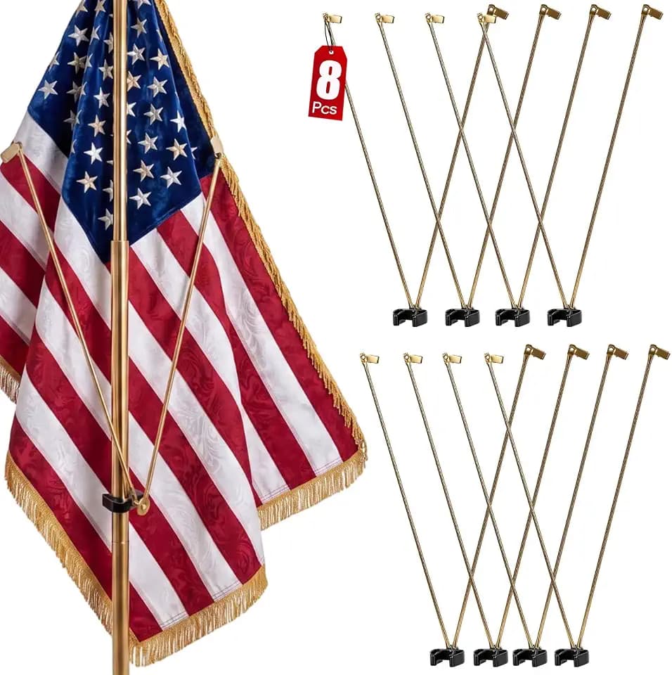 8 Pack Flag Spreader, 19.3 in Indoor Flag Pole Display Holders