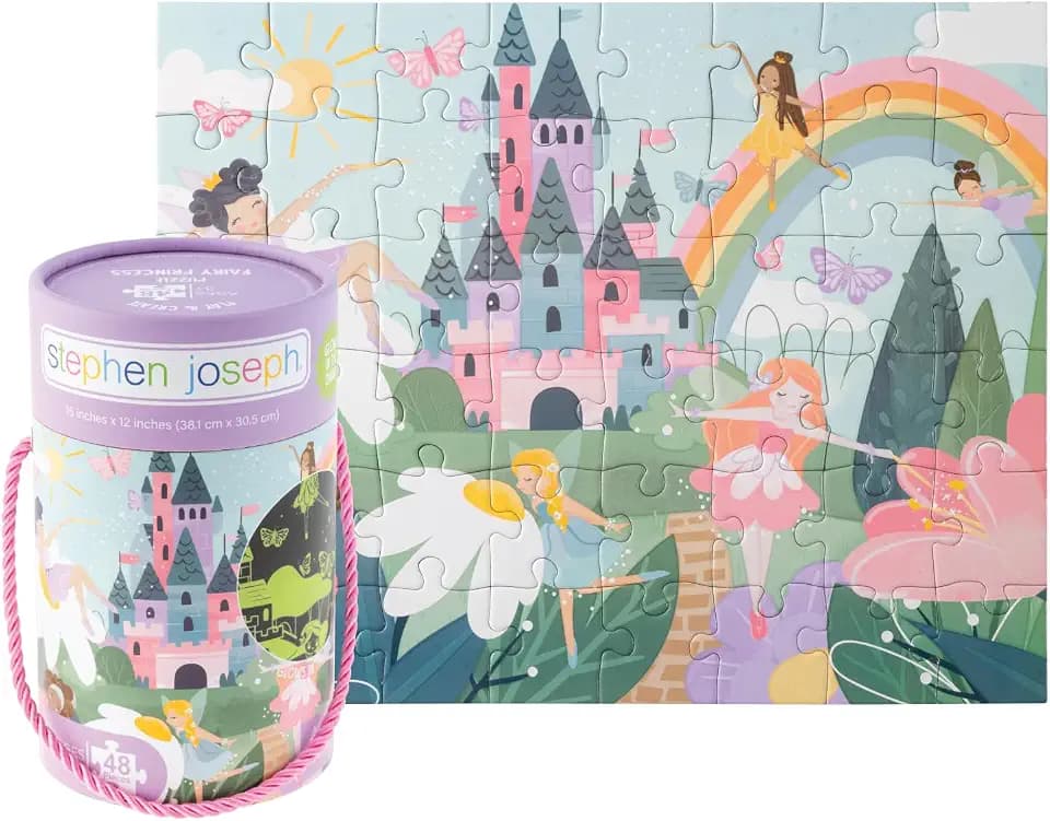 Stephen Joseph Glow in the Dark Puzzle for Kids, Fairy Princess 48-Piece