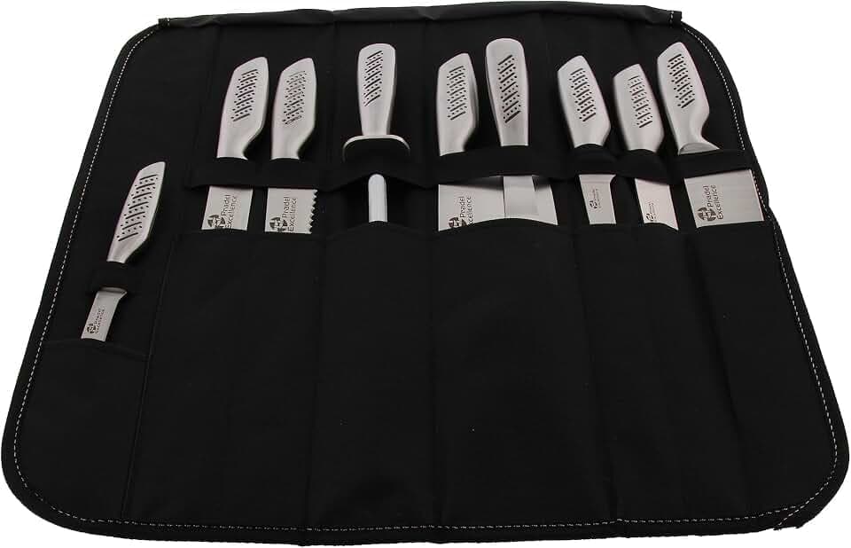 Pradel Excellence I7100 Küchenmessertasche, 9-teilig, Edelstahl
