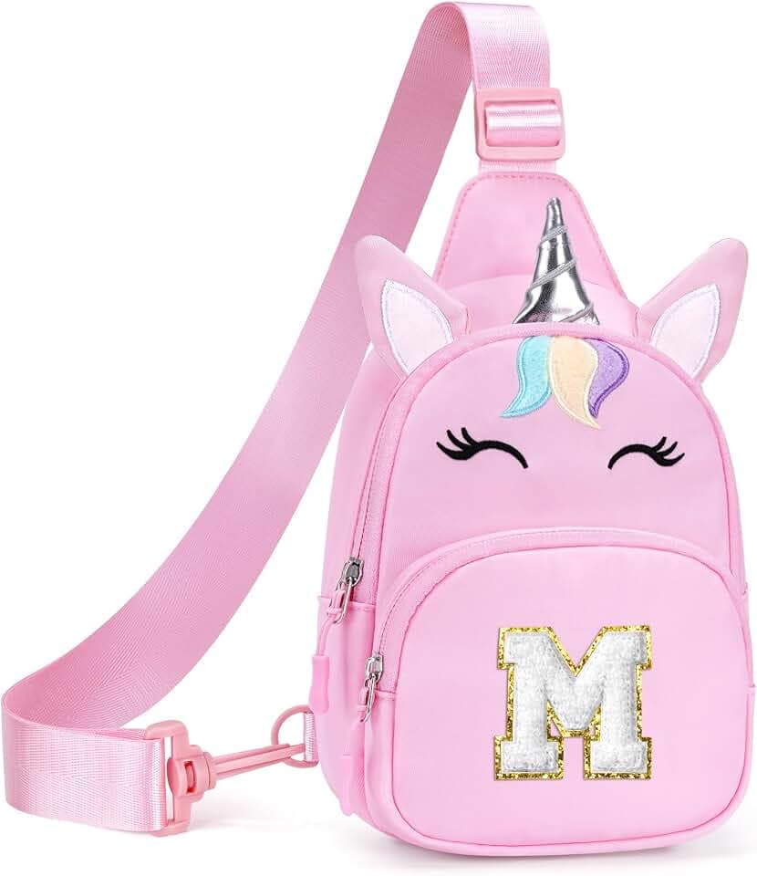 YOOLIFE 2 3 4 5 6 7 8 Year Old Girl Birthday Gift Sling Bag Unicorn, Pink M