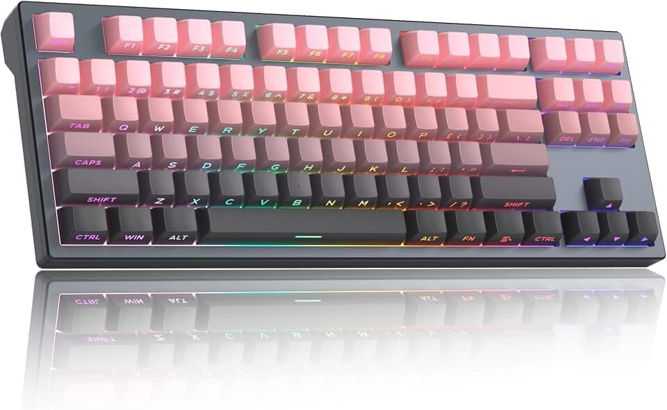MageGee Captain87 Rapid Trigger Magnetic Switch Keyboard, 75% Wired Hall Effect Mechanical Gaming Keyboards w/Adjustable Actuation, CNC Aluminum Frame, Hot Swappable RGB Creamy Keyboard(Scarlet Dusk)