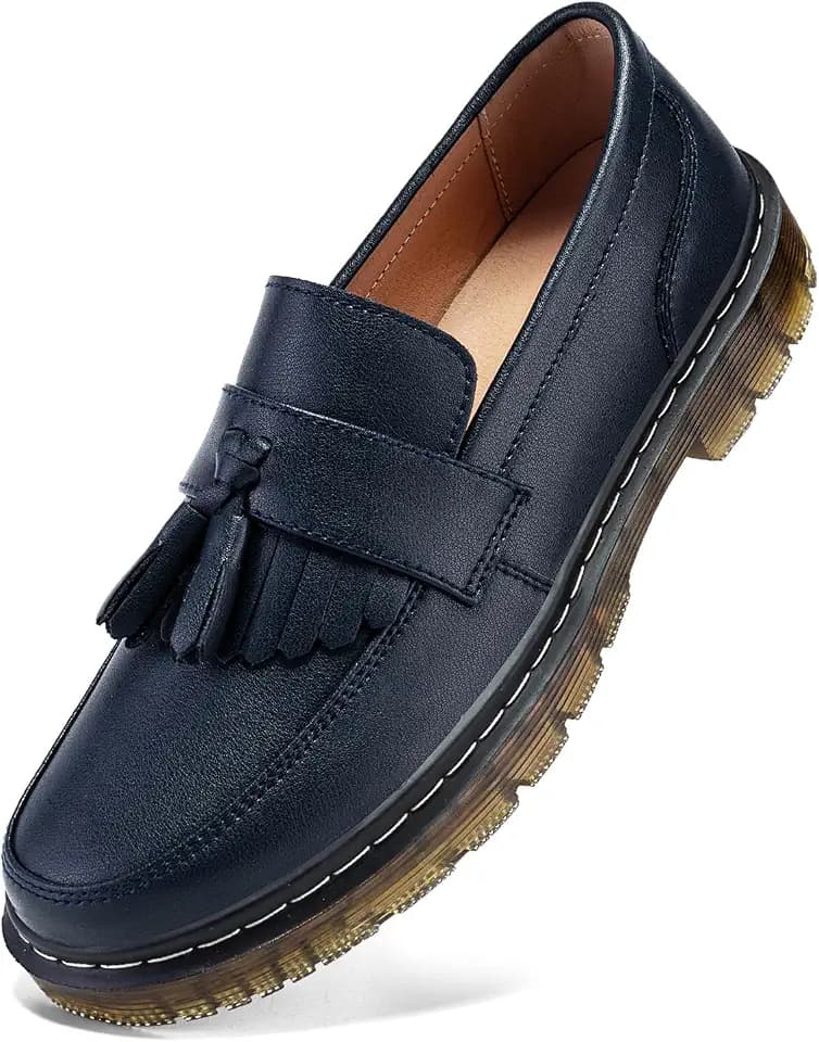 Women's Classic Penny Loafer Platform Chunky Heel Loafer for Women Comfortable Womens Business Casual Shoes
