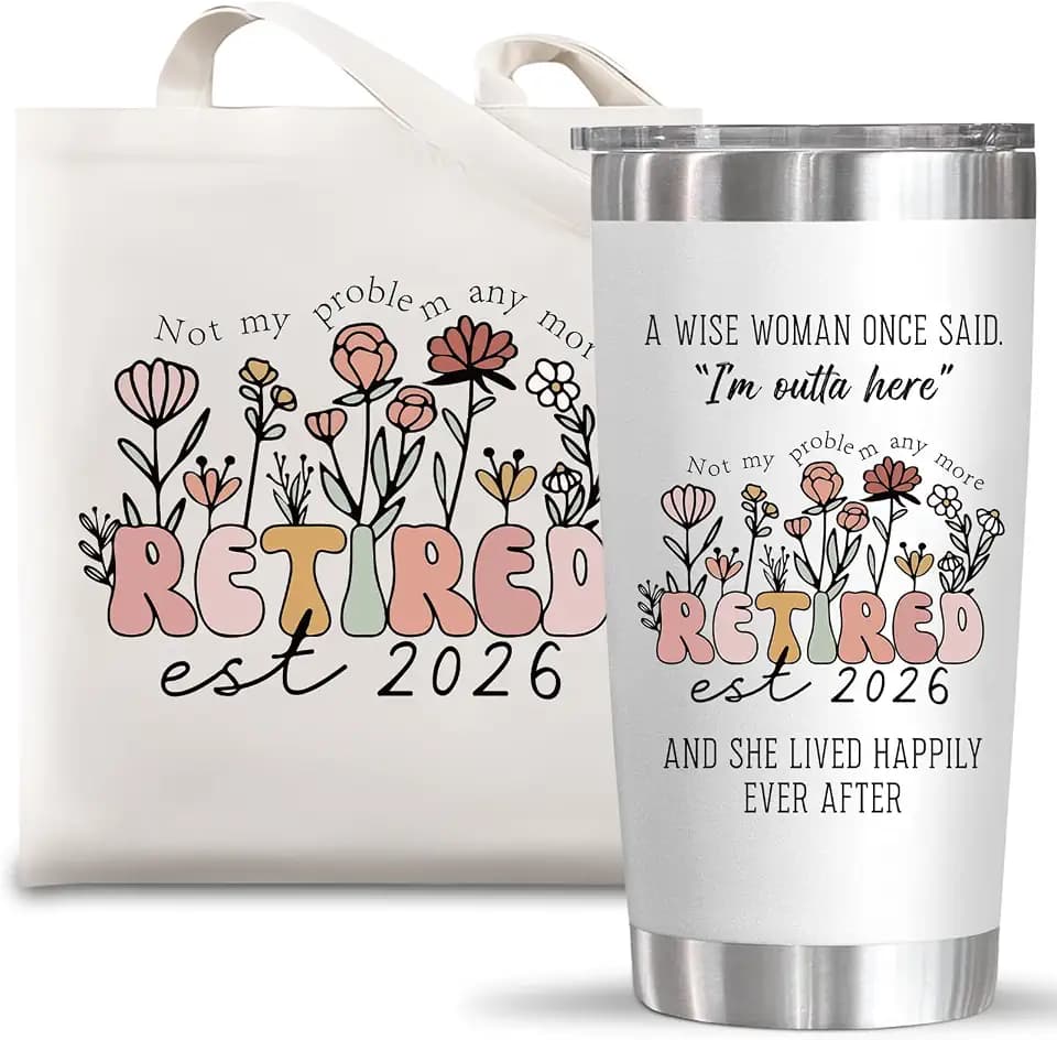 Physkoa Retirement Gifts for Women2026–Funny Retirement Gift for Retiring Boss/Coworker/Teacher/Nurse/Mom/Aunt