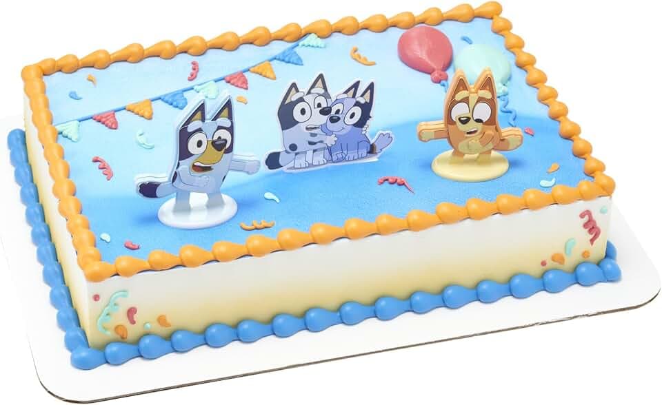 Bluey Dance Mode Cake Topper | 3 Piece Birthday Party Decoration Set