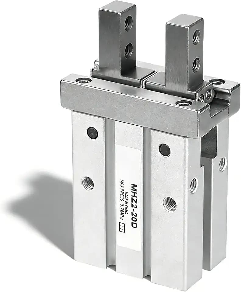 Greifer Pneumatikzylinder, MHZ2-20D 20mm Parallel Luftgreifer, Aluminiumlegierung Pneumatischer Doppeltwirkende Greifer für Industriellen Automatisierungsgeräten Baumaschinen Sportgeräten Elektronik
