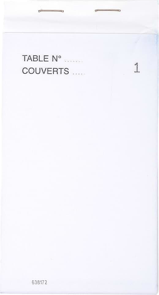 Exacompta - Ref. 96202E – Packung mit 10 Blöcken – Restaurantauftragsbuch – 50 weiße Blätter in 3 nummerierten Exemplaren – Vertikales Format 8 x 15 cm