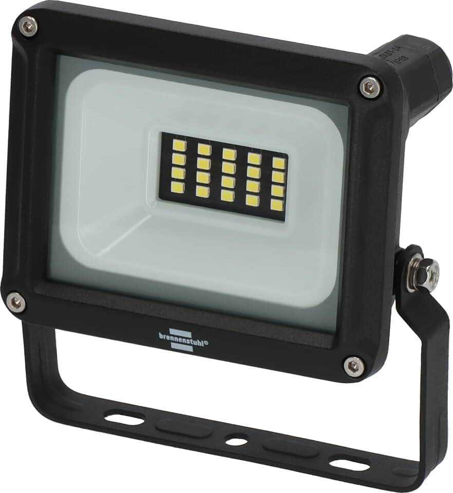Brennenstuhl LED Strahler JARO 1060 / LED-Leuchte 10W für außen | LED-Außenstrahler zur Wandmontage, LED-Fluter 1150lm aus Aluminium, IP65