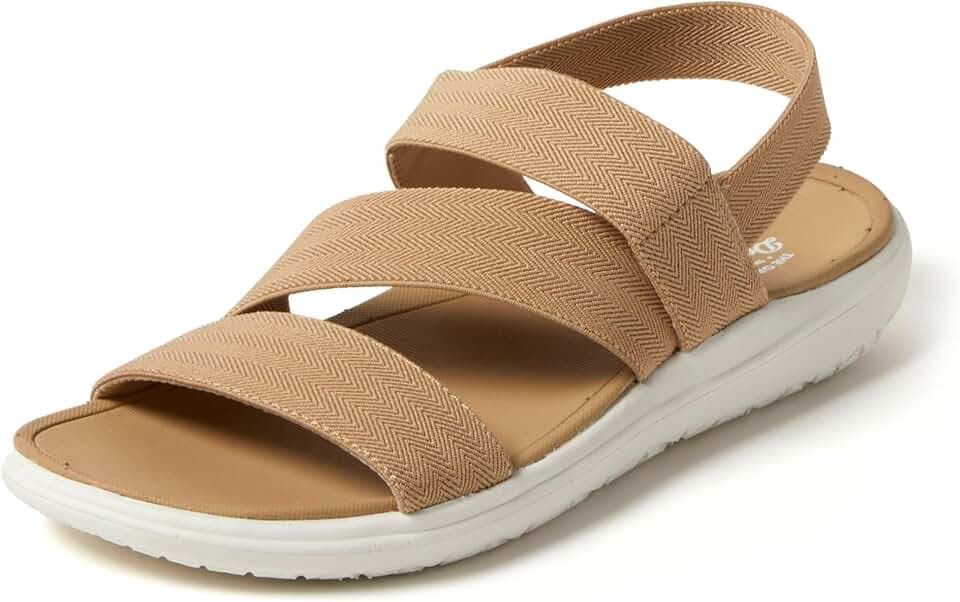 Dearfoams womens Dearfoams Emilia Women's Sandal Slip on Comfortable Cushioned Gore Lightweight Sandal