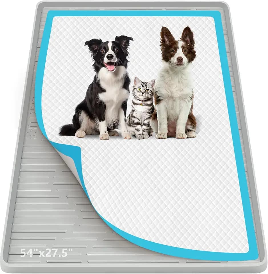 Pee Pad Holder for Dogs 54"x 27.5" Extra Large Silicone Puppy Pee Pad Tray