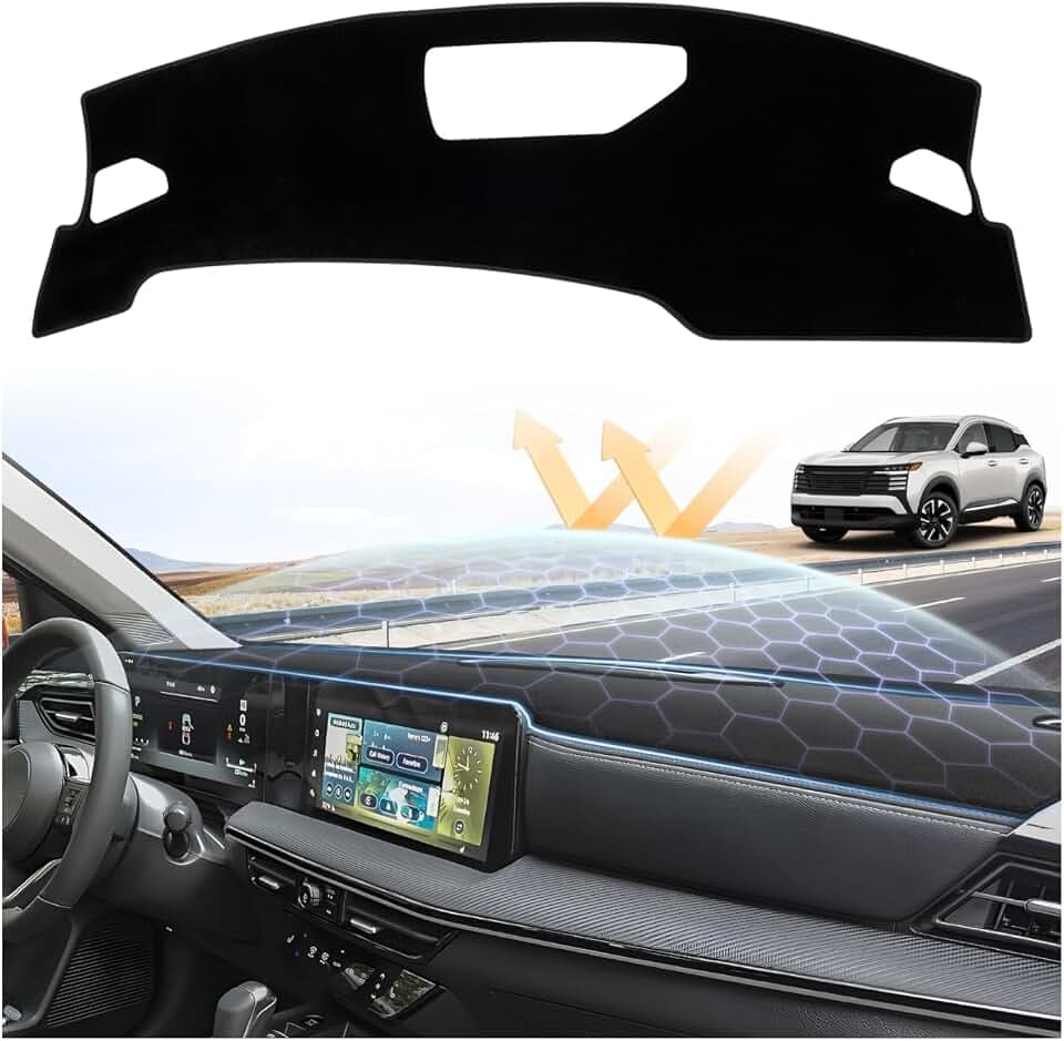 Sunsdrew Dash Cover for 2025 2026 Nissan Kicks Dashboard Cover Mat