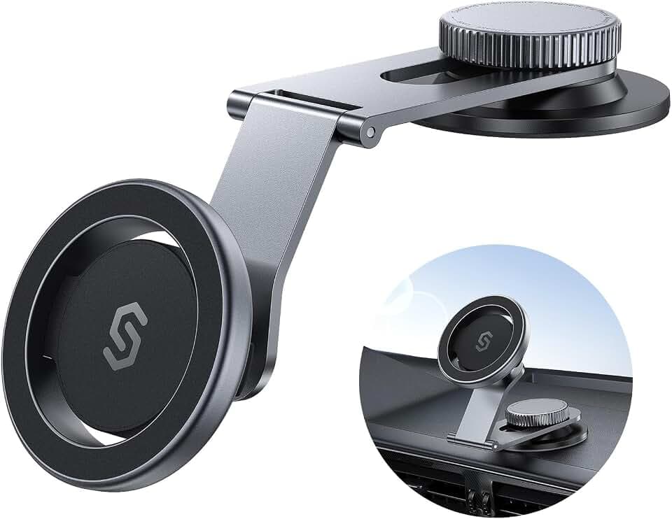 SYNCWIRE Handyhalterung Auto für MagSafe, Magnetische Handyhalter Auto, Kompatibel mit Armaturenbrett mit runder Fläche >3 cm, inkl. Tesla Bildschirm, für iPhone 17 Pro & Alle Handys