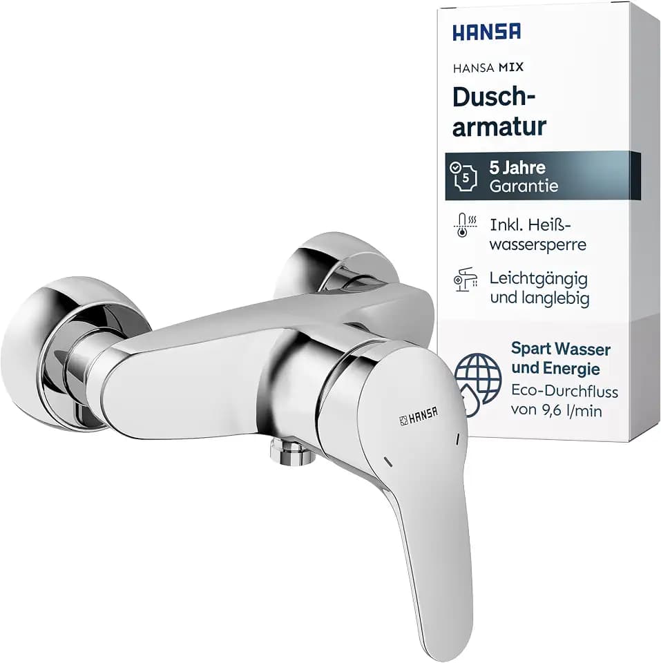 HANSA MIX Duscharmatur I Einhebelmischer aus Messing | Wandmontage I Chrom