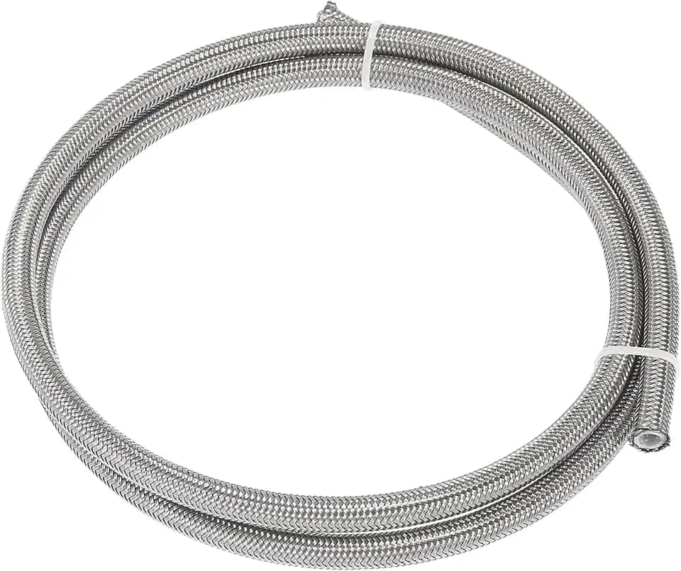 AN4 1/4 Universal Braided PTFE Stainless Steel for E85 Car Oil Fuel Gas Line Hose (1 Meter)