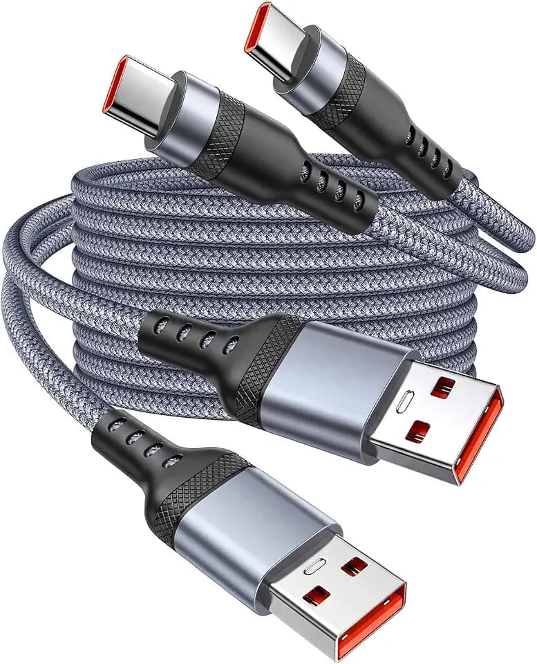 USB C Cable [5ft, 2-Pack], 5A Fast Charging USB A to USB C Cable Braided