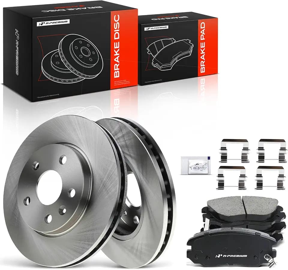 A-Premium 11.65 inch (296mm) Front Vented Brake Rotors and Ceramic Pads Kit