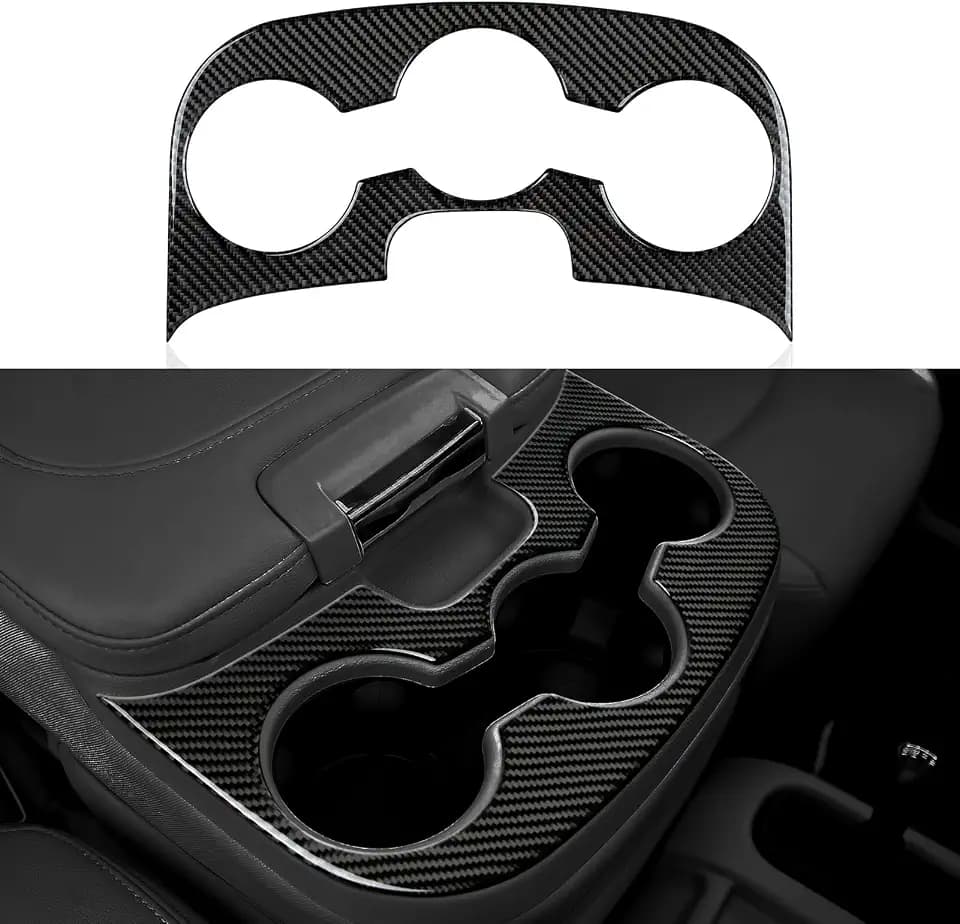 Front Cup Water Cover Decals for 2013-2025 Dodge Ram 1500 2500 3500 Accessories Carbon Fiber Interior Stickers, Black