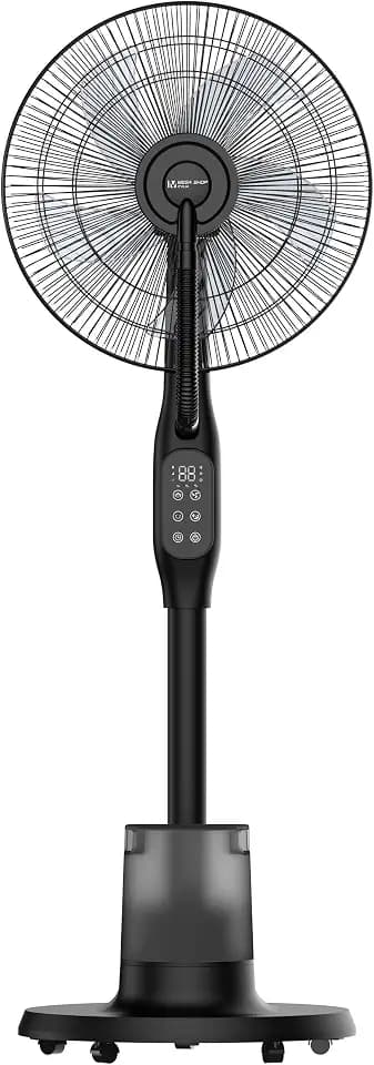 Megashopitalia Standventilator mit Zerstäuber 90 W, Oszillation und Timer bis zu 24 Stunden
