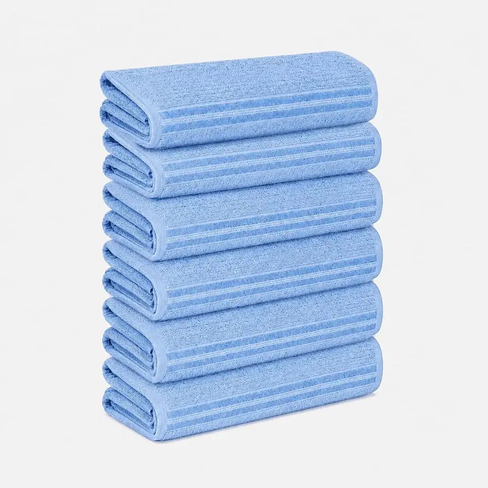 100% Cotton Bath Towel Set Pack of 6|500 GSM|Soft Large Bath Towel|Super Absorbent|Quick Dry|Ideal for Pool Home Gym Spa Hotel|Perfect for Daily Use|Bath Towel Set 27 x 54 Inches|Electric Blue