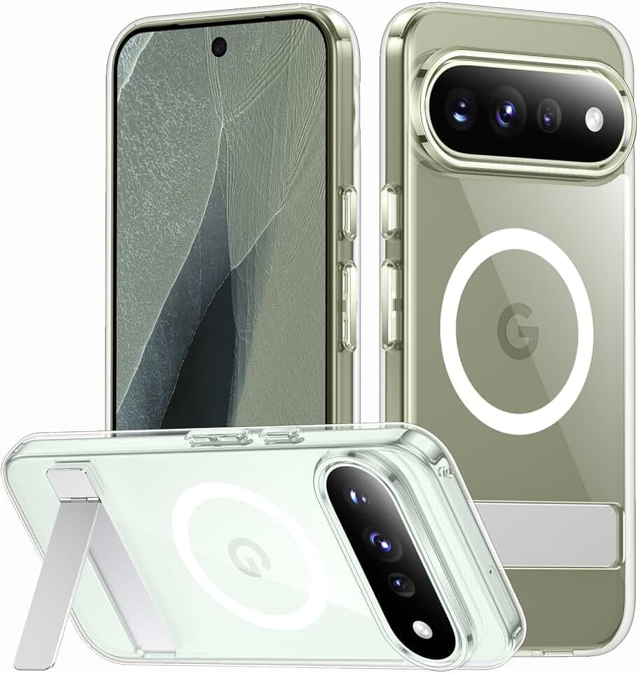 SPIDERCASE Magnetic for Google Pixel 11 Pro XL Case,Built-in Stand,Clear