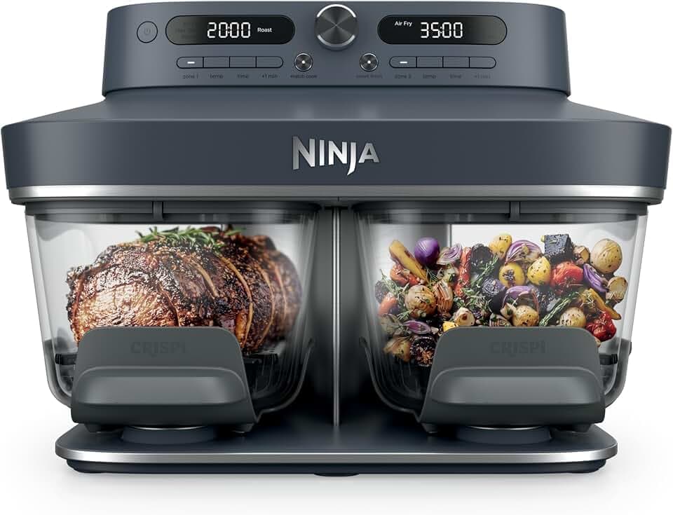 Ninja Crispi DualZone Glass Countertop Air Fryer, Cyberspace, DD101BL1