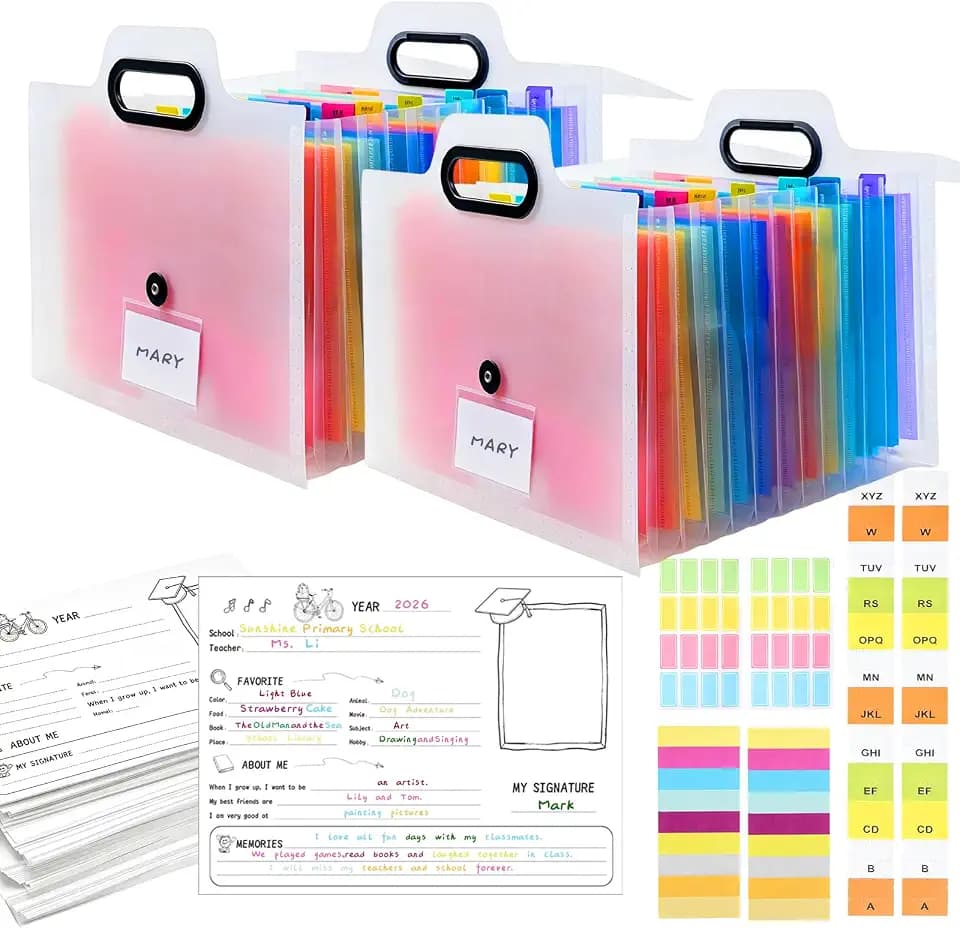 2 Pack School Memory Box K-12, Class Memory Book Photo Album