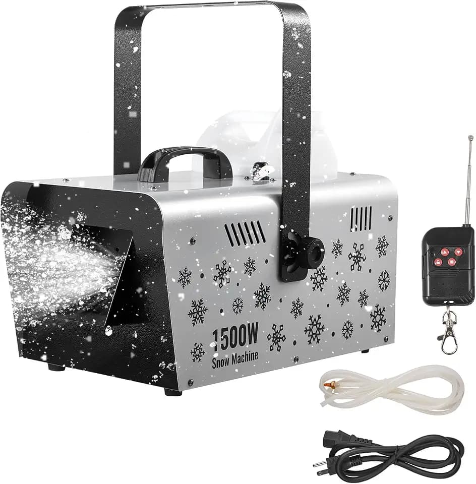 VEVOR Snow Machine, 1500W Handheld/Hanging Snow Maker By Wireless Remote Control, Portable Snowmaking Machine, High Output Snowflake Maker with 5L Tank for Christmas Party Wedding Stage Effects