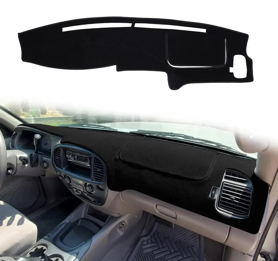Dashboard Cover Dash Cover Mat Pad Carpet Custom Fit for 2000-2006 Toyota Tundra/ 2001-2007 Toyota Sequoia (Black)