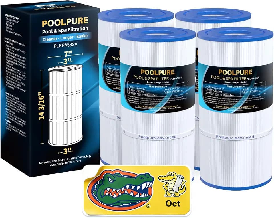 POOLPURE PA56SV Pool Filter Replaces Hayward CX480XRE, Pleatco PA56SV-PAK4