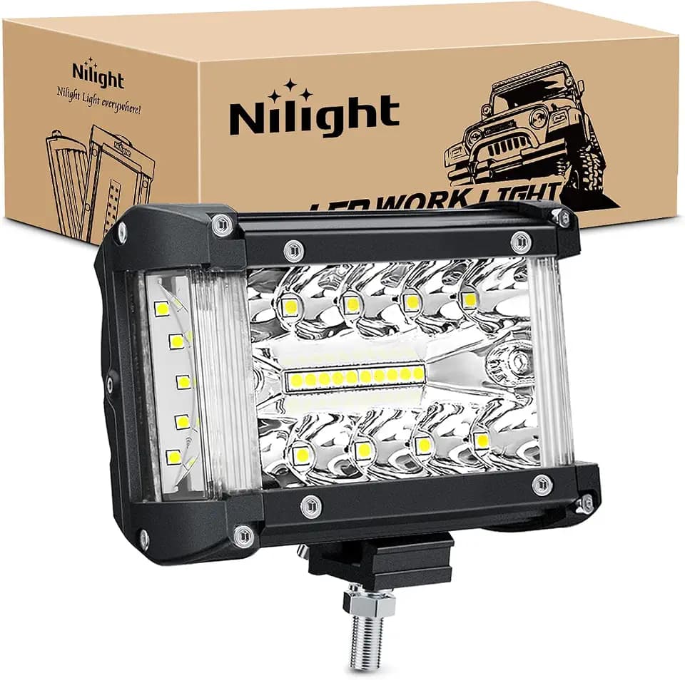 Nilight 4.3 Inch Side Shooter Light Bar Spot Flood Combo Triple Row