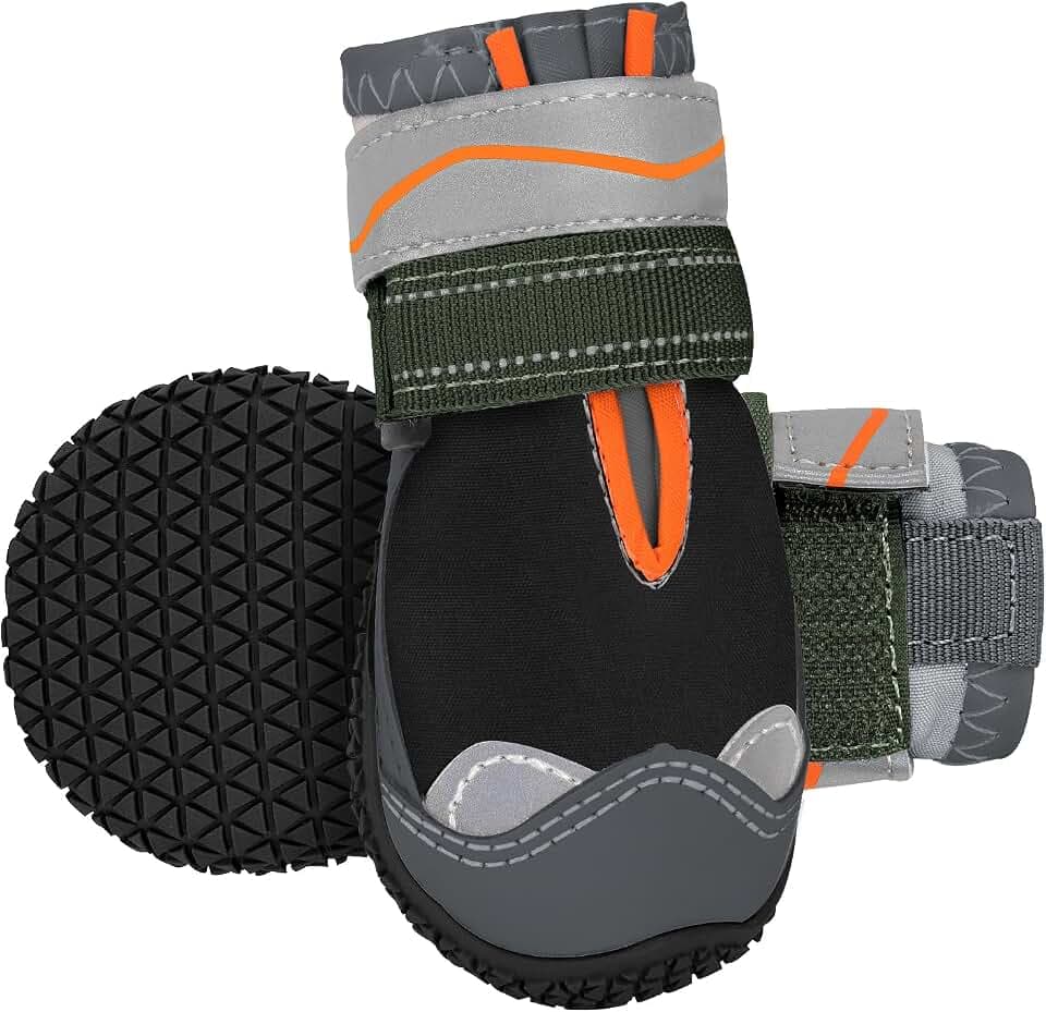 Eyein 2 Stück Hundeschuhe Pfotenschutz, Wasserabweisend & Reflektierend