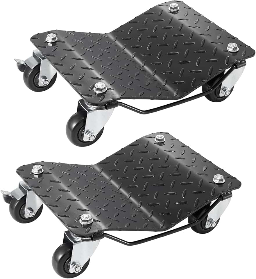 VEVOR Wheel Dolly, 3000 lbs Car Moving Dolly, Wheel Dolly Car Tire Stake Set of 2 Piece, Heavy-Duty Car Tire Dolly Cart Moving Cars, Trucks, Trailers, Motorcycles, and Boats