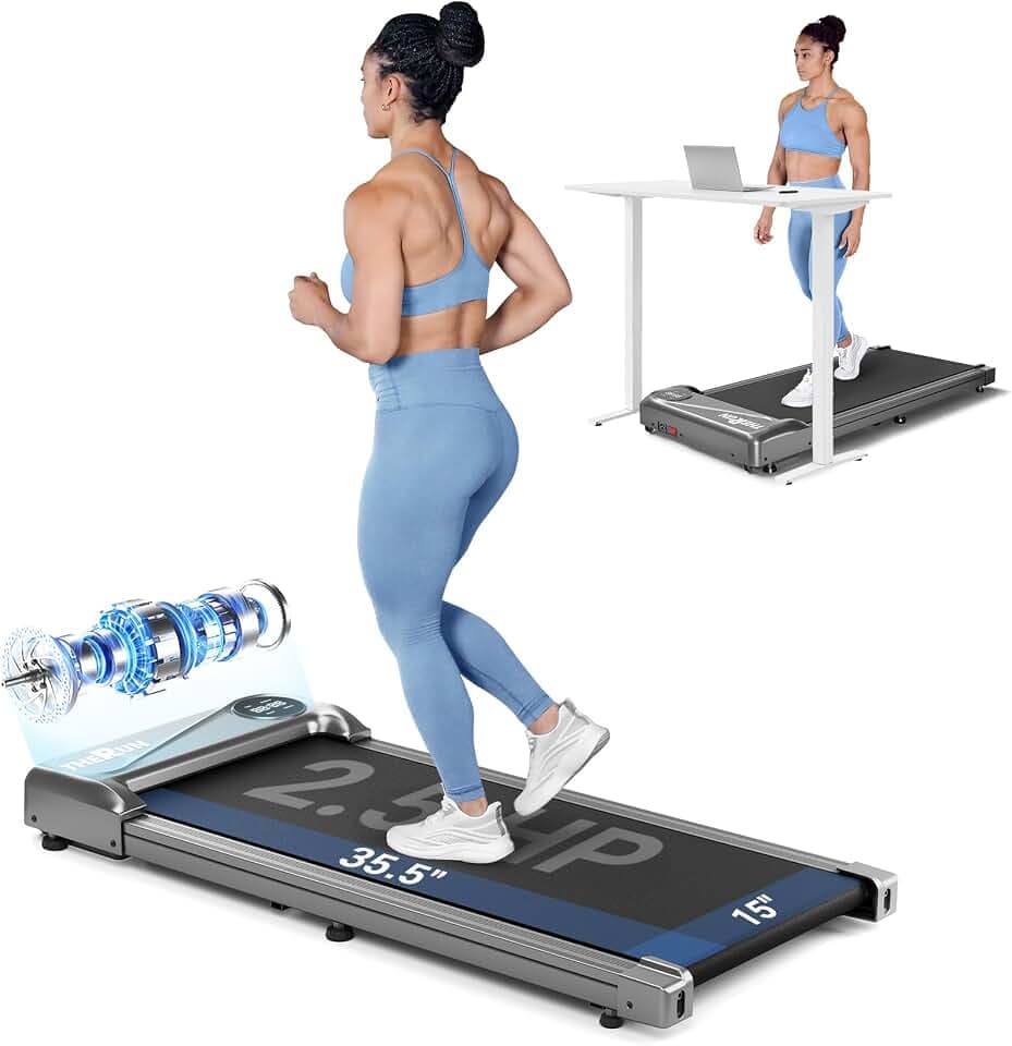 THERUN Walking Pad Under Desk Treadmill 265LBS Weight Capacity Remote Control