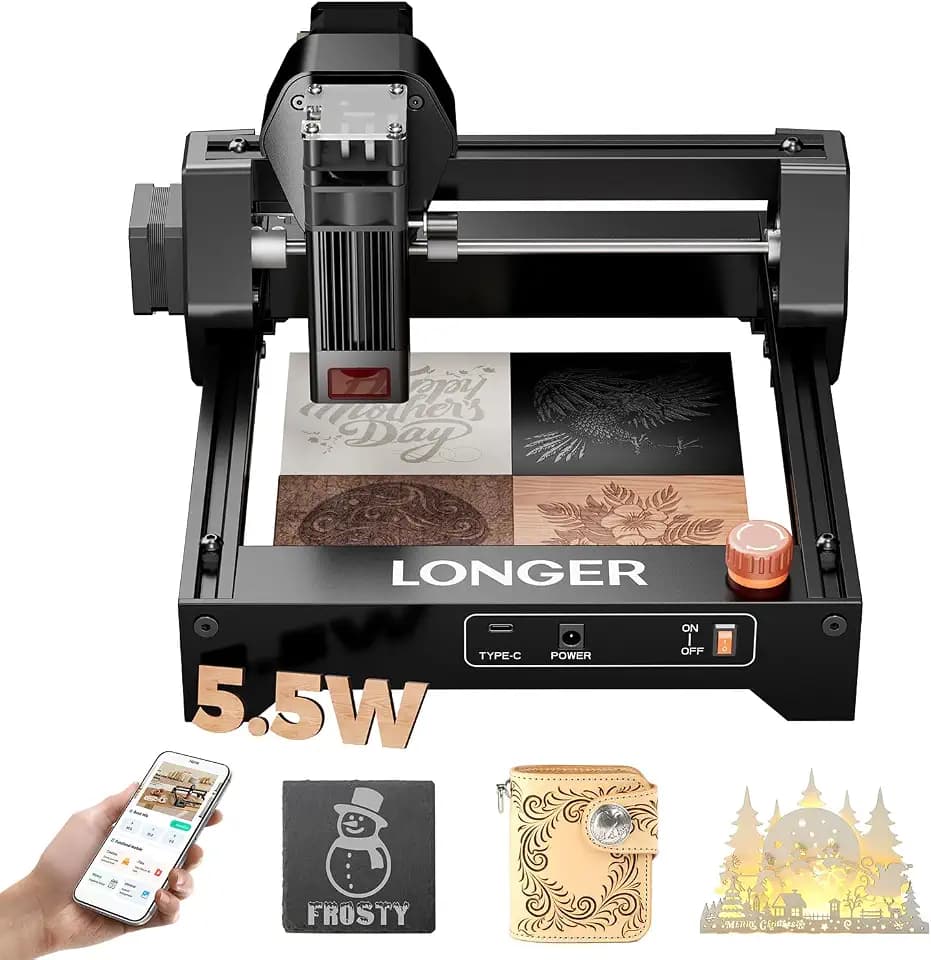 Longer Ray5 Laser Engraver and Cutter, 5500mW Lazer Engraver, 130×130mm