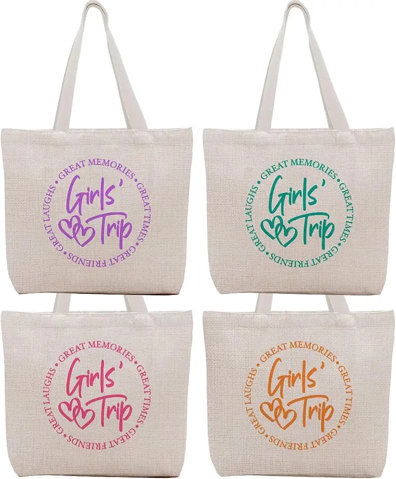 4 PCs 5 Pcs 6 Pcs Friend Trip Gifts Favors, 2026 Friendship Gifts, Tote Bag with Inner Porket Weekender Bags for Women