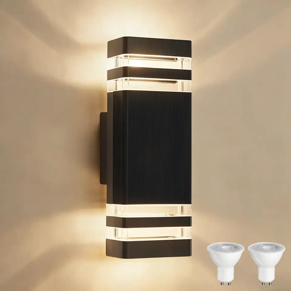 Außenlampe Wand Up and Down Wandlampe Aussen,Schwarz 1 Stück